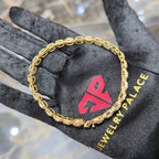 10K Yellow Gold Baguette Cluster Diamond Tennis Bracelet 8in 2.50ctw