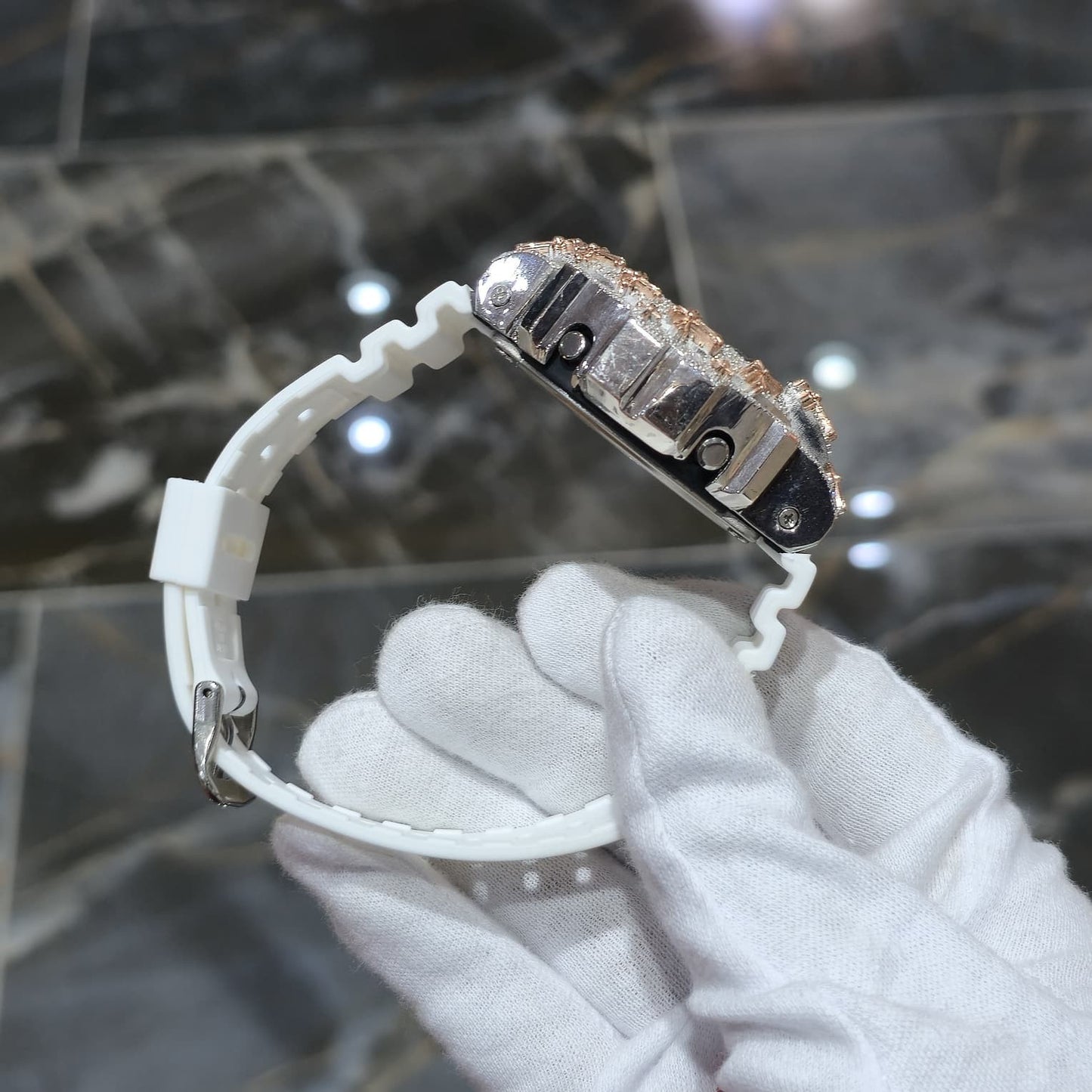 Authentic Diamond G-SHOCK DW6900TR Watch Cross Bezel | 5.00 CTW Natural Diamonds