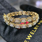 10K Yellow Gold Baguette Cluster Diamond Tennis Bracelet 8in 2.50ctw