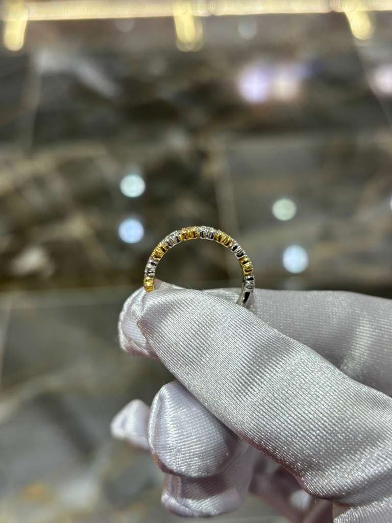 10K Yellow Gold Natural Diamond Cross Ring – 0.50 CTW Religious Band