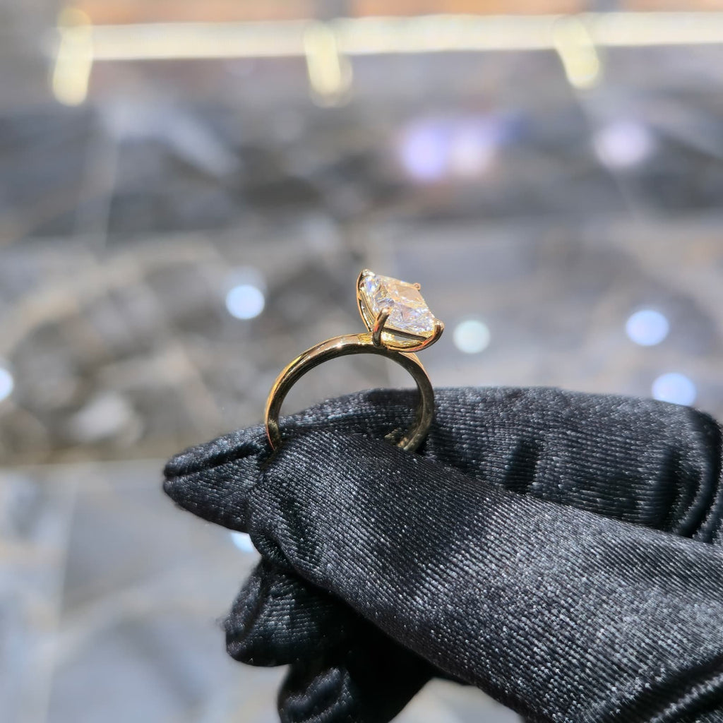 14K Gold 3.01ctw Lab Grown Diamond Radiant Ring F VS2 Solitaire Jewelry Palace