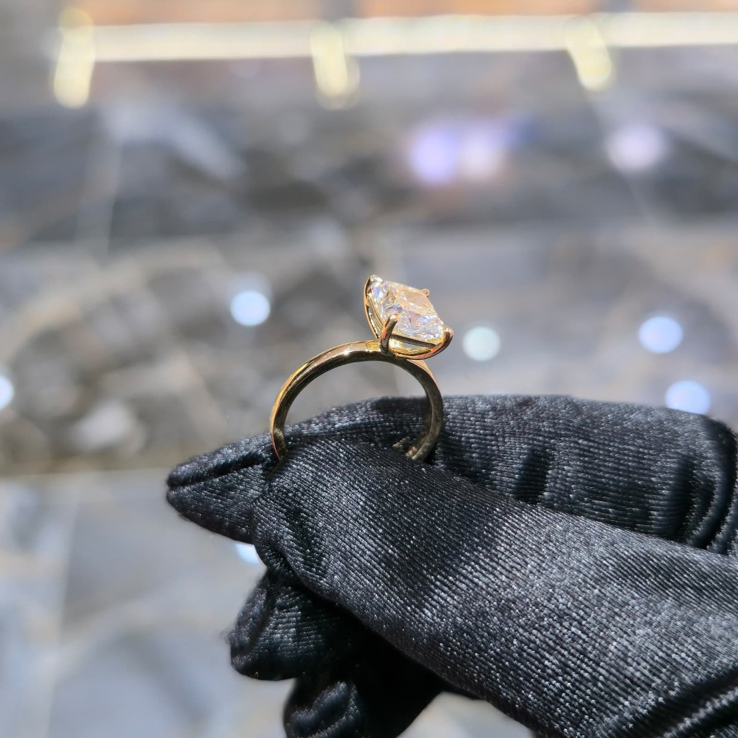 14K Gold 3.01ctw Lab Grown Diamond Radiant Ring F VS2 Solitaire Jewelry Palace