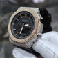Casio G-Shock S2100  Iced Out Natural Diamond Watch 5CT | Black+ Rose MarkerDial
