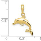 10k Yellow Gold Dolphin Pendant
