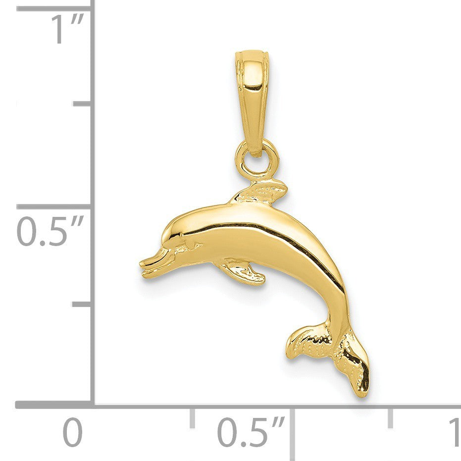 10k Yellow Gold Dolphin Pendant