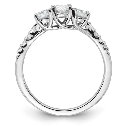 2.25 Ct Round 14K White Gold 3-Stone Created Diamond Engagement Wedding Ring