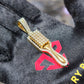 10K Gold Diamond Barber Fade Brush Pendant 2.00ctw Professional Stylist Charm 2"