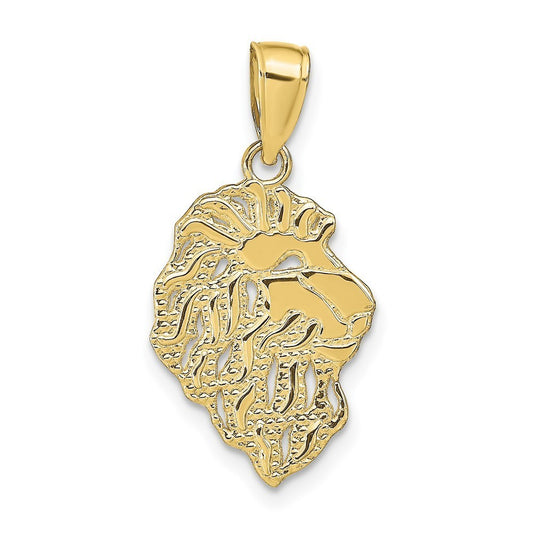 Lion Head  Pendant Charm Real 10K Yellow Gold