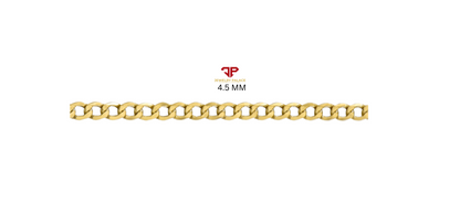 10K Yellow Gold Solid 2mm-6.5mm Curb Cuban Chain Link Necklace Bracelet 7"- 26"