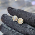 Diamond Earring Studs 10KT Gold 0.62 CTW Natural Baguette Round