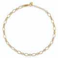 Real 14kt Yellow Gold Fancy Link 9in with 1in ext Anklet; 9 inch