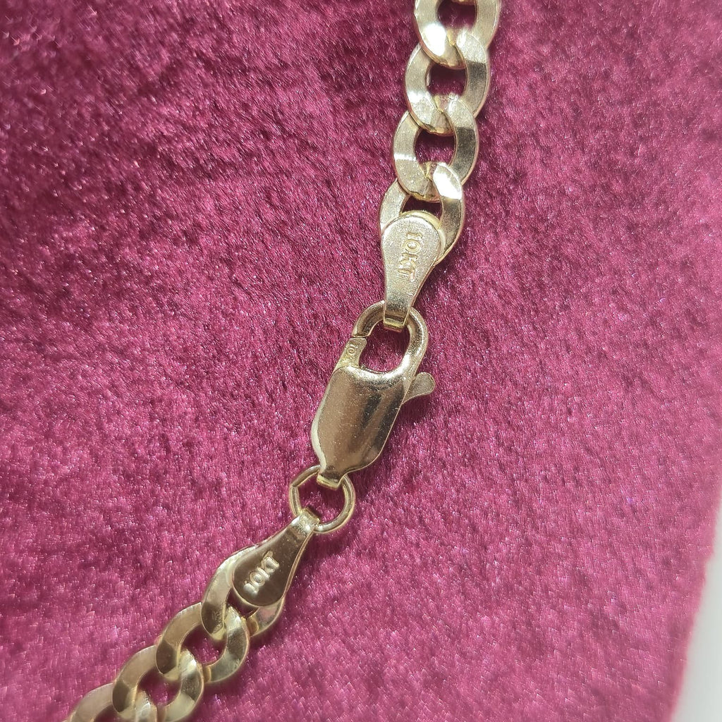 Real 10K Gold Cuban Curb Chain 4mm 20" w/Jesus Head Pendant Charm Combo Set DEAL