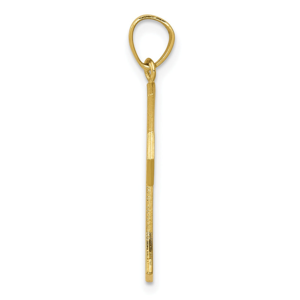 10k Yellow Gold Solid & Textured Reversible Passion Cross w/ Jesus Face Pendant
