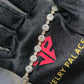 10K Yellow Gold Diamond Baguette Halo Link Bracelet 1.70ctw 7" 6mm Box Clasp