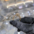 14K Yellow Gold Lab Grown Diamond Ring 1.00 ct Center Women Fine Jewellery