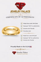 Solid Real 14K Yellow Gold Wedding Anniversary Band Ring Comfort Fit Mens Womens