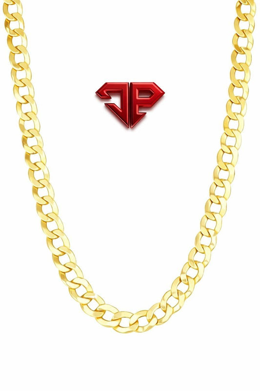 10K Yellow Gold Solid 2mm-6.5mm Curb Cuban Chain Link Necklace Bracelet 7"- 26"