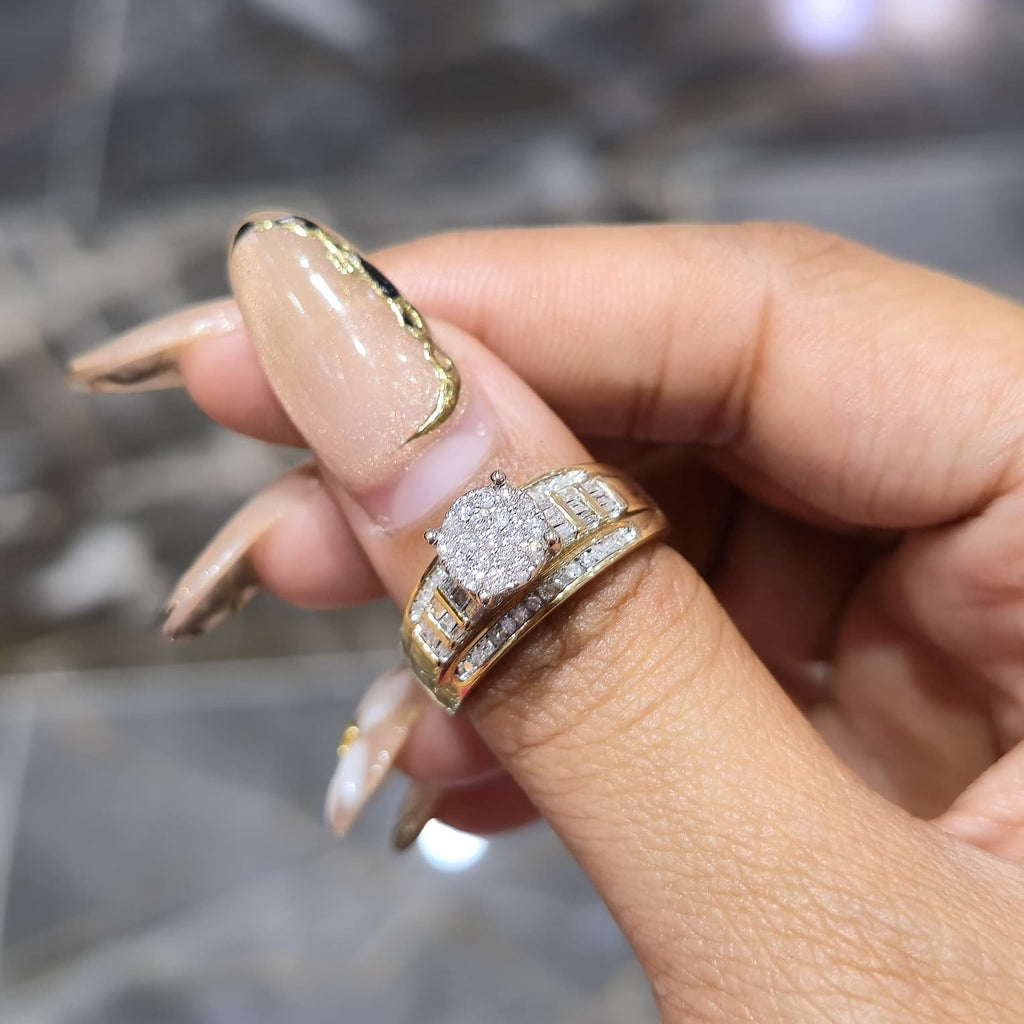 10K Gold Cinderella Dome Wedding Engagement Ring 0.50 CTW Natural Diamonds