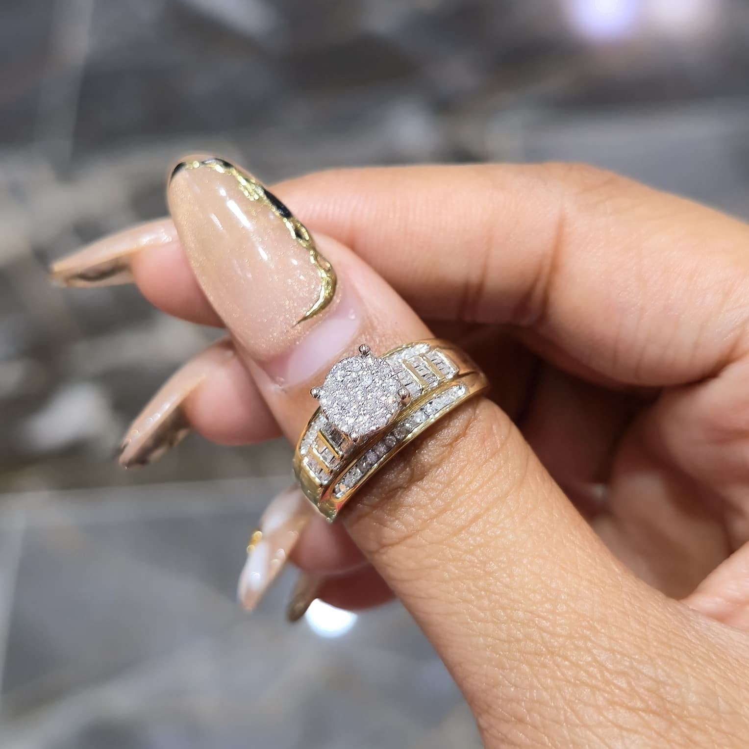 10K Gold Cinderella Dome Wedding Engagement Ring 0.50 CTW Natural Diamonds