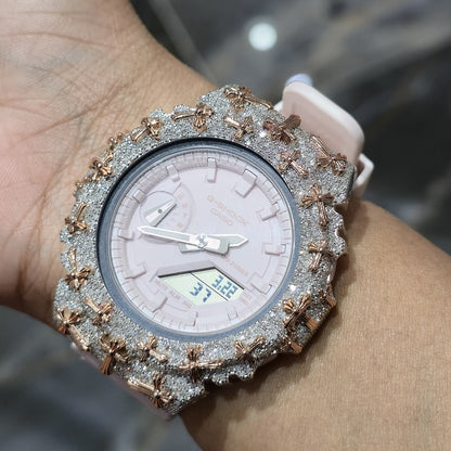 Authentic Diamond G-SHOCK GA-2100 Watch Cross Bezel | 5.00 CTW Natural Diamonds