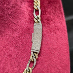 5MM 10K Two Tone Gold Figaro Chain 4.31CT Natural Diamond 20” White Yellow