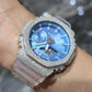 Casio G-Shock S2100  Iced Out Natural Diamond Watch 5CT | Blue Dial Clear Band