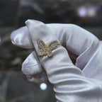 10k Solid Yellow Gold Butterfly Ring  0.33 CTW Natural Diamonds Size 7