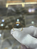 Hamsa Natural Diamond Ring 10K Solid Yellow Gold Hand Symbol 0.13CT Certified
