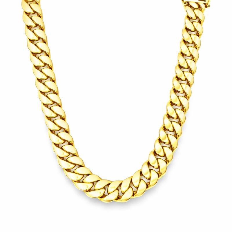 10K Yellow Gold 8mm Miami Cuban Link Necklace Chain or Bracelet, 20"-26"