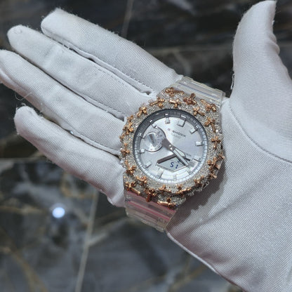 Authentic Diamond G-SHOCK DW6900TR Watch Cross Bezel | 5.00 CTW Natural Diamonds