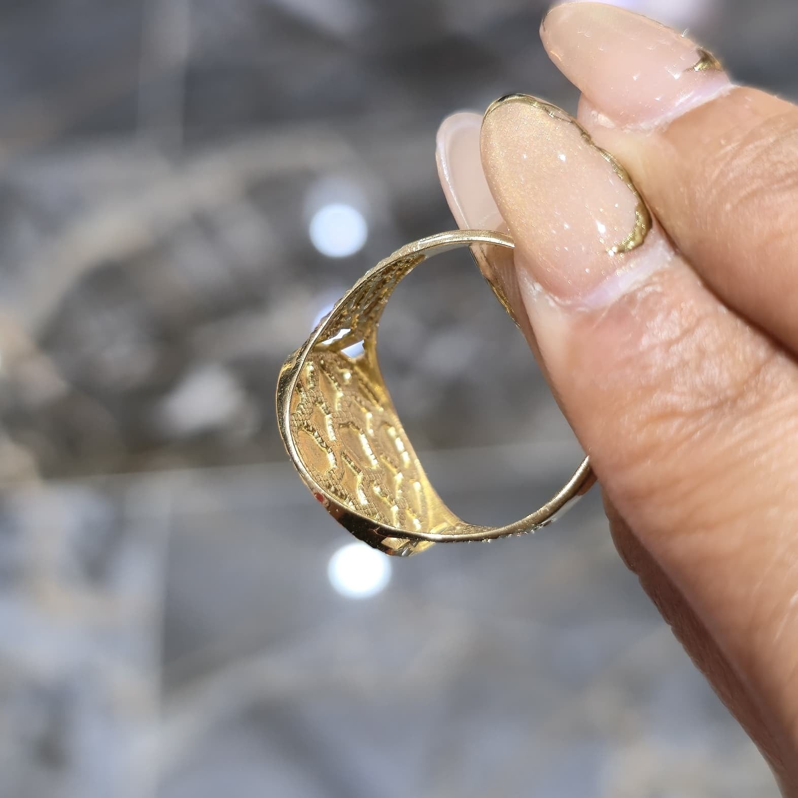 Gold mens Nugget ring round ball 10k solid size 11 ask 8 9 10 12 13