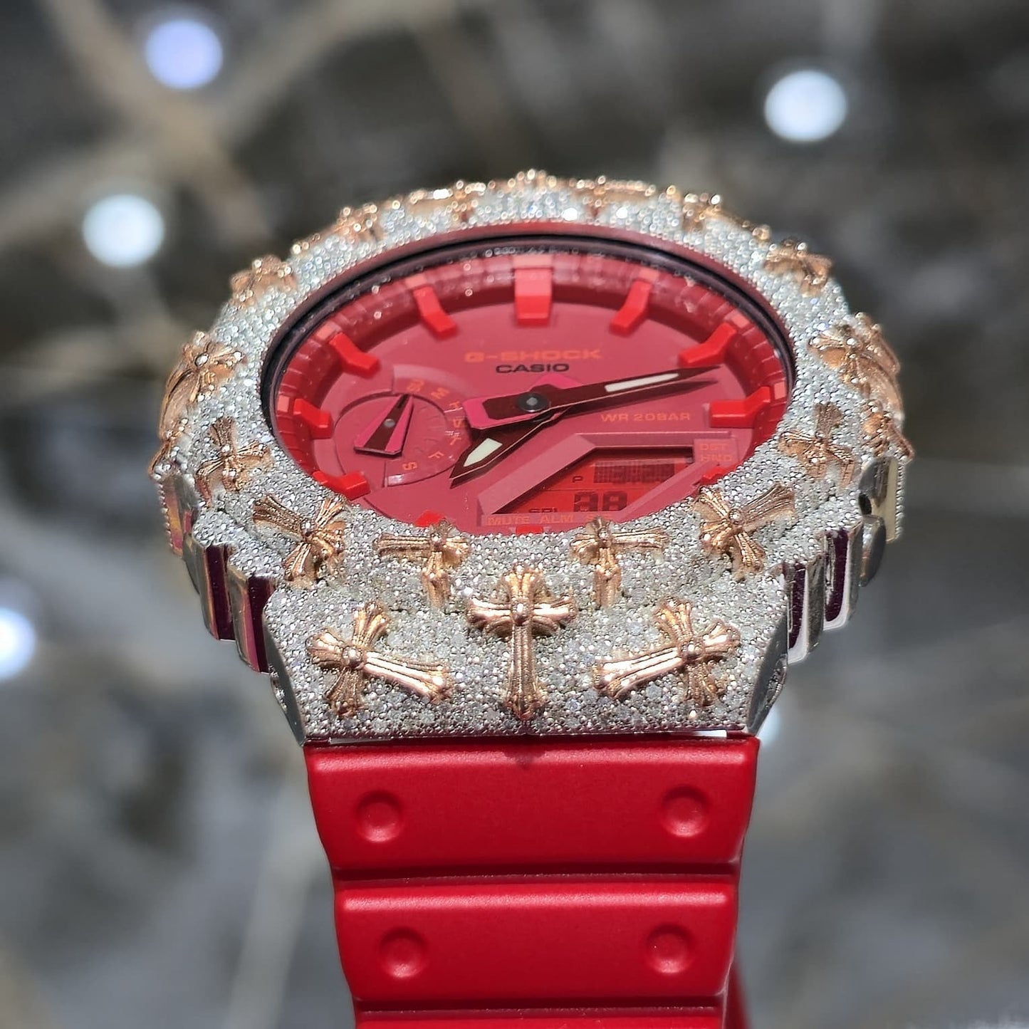 Diamond G-SHOCK GA2100 Watch Cross Bezel | 5.00 CTW Natural Diamonds