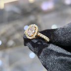 14K Yellow Gold Lab Grown Diamond Ring 1.00 ct Center Women Fine Jewellery