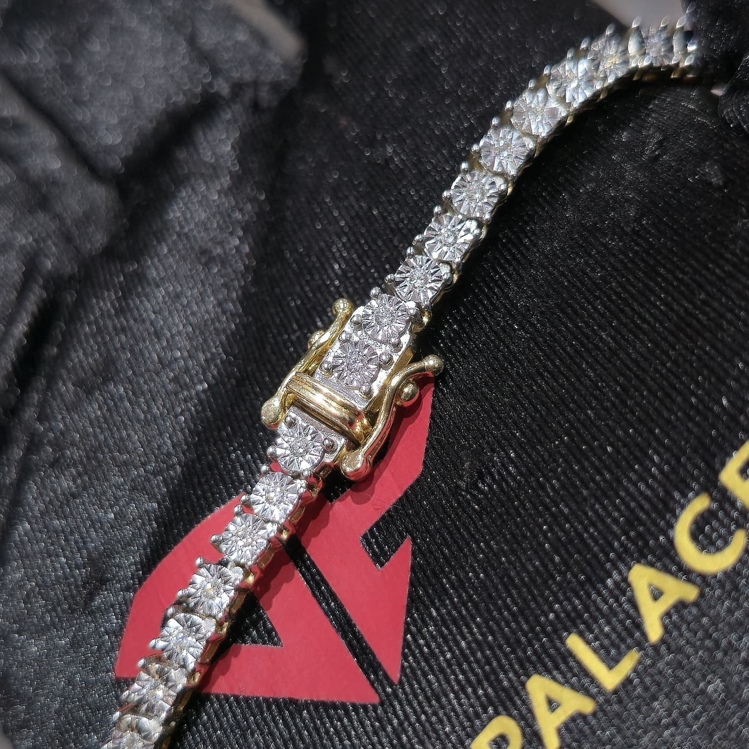 10K Yellow Gold Diamond Tennis Chain Necklace 3.3mm GH SI Men Women