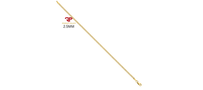 10K Yellow Gold Solid 2mm-6.5mm Curb Cuban Chain Link Necklace Bracelet 7"- 26"