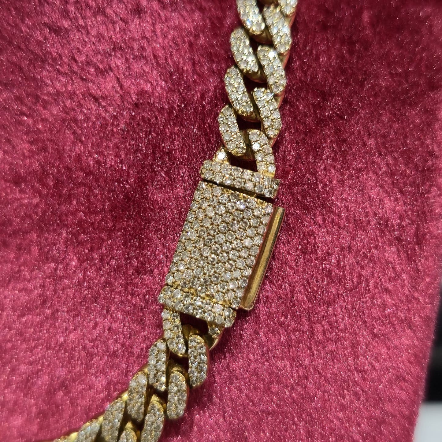 2 Row 7 CT Real Diamond Miami Cuban Link Necklace 6MM  18" 10K Gold