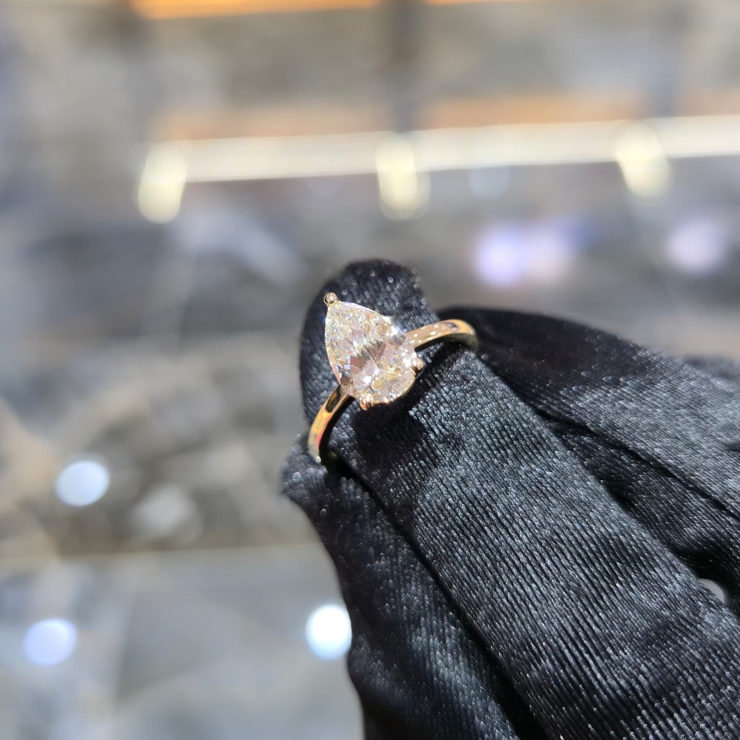 14K Gold 2.01ctw Lab Grown Diamond Pear Cut Ring F VS2 Solitaire Jewelry Palace