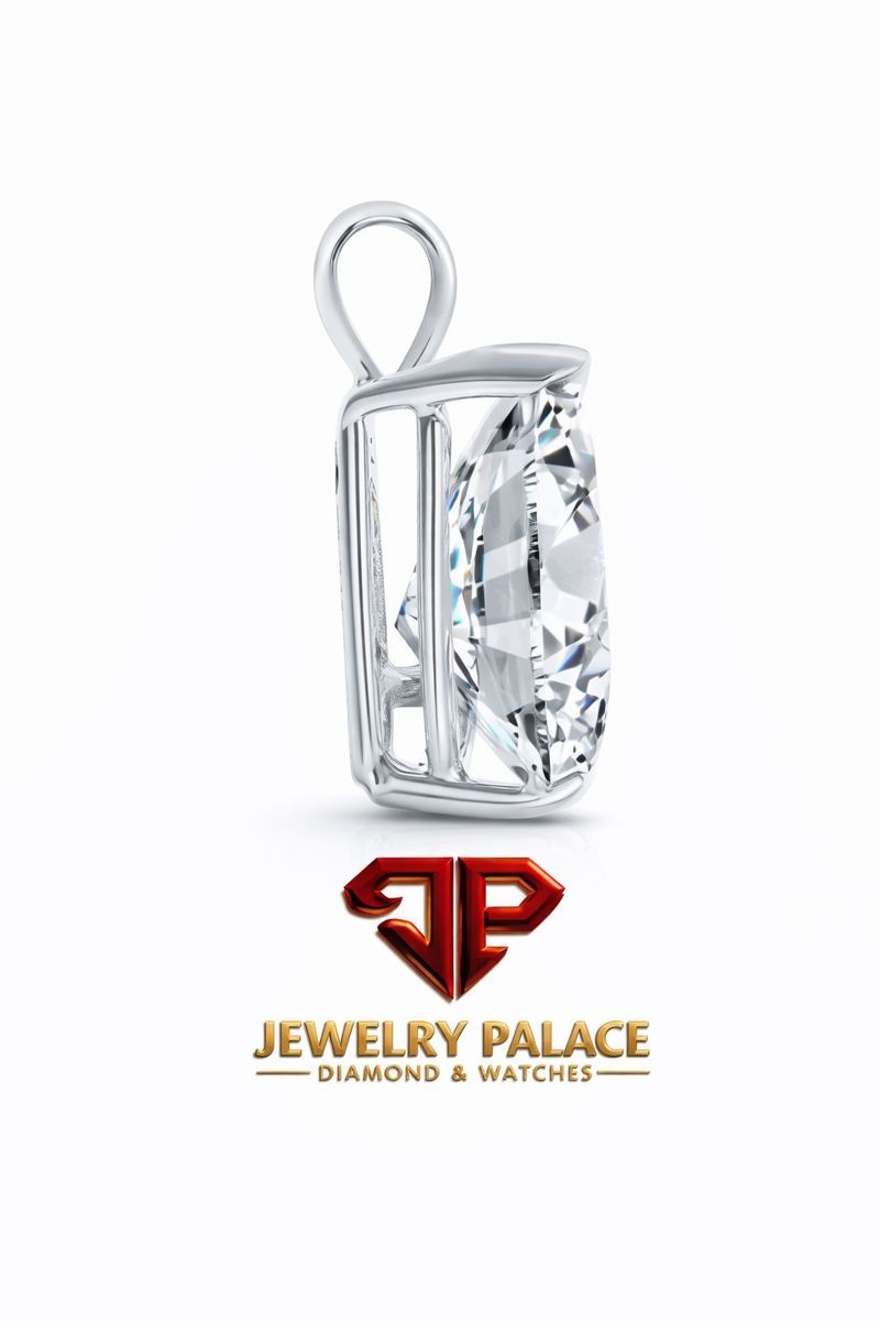 IGI F/VS 1 Ct Pear Lab Created Grown Diamond Pendant Necklace 14K White Gold 18"