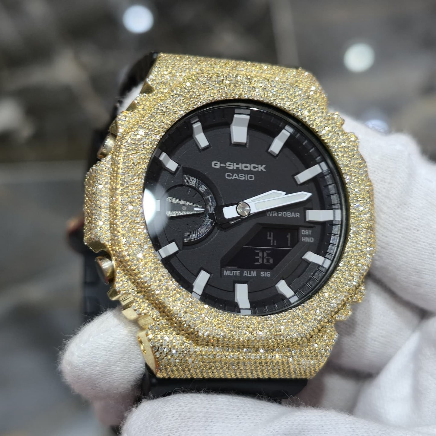 G-Shock GA2100-1A Black Dial Diamond Watch, 6.00ct