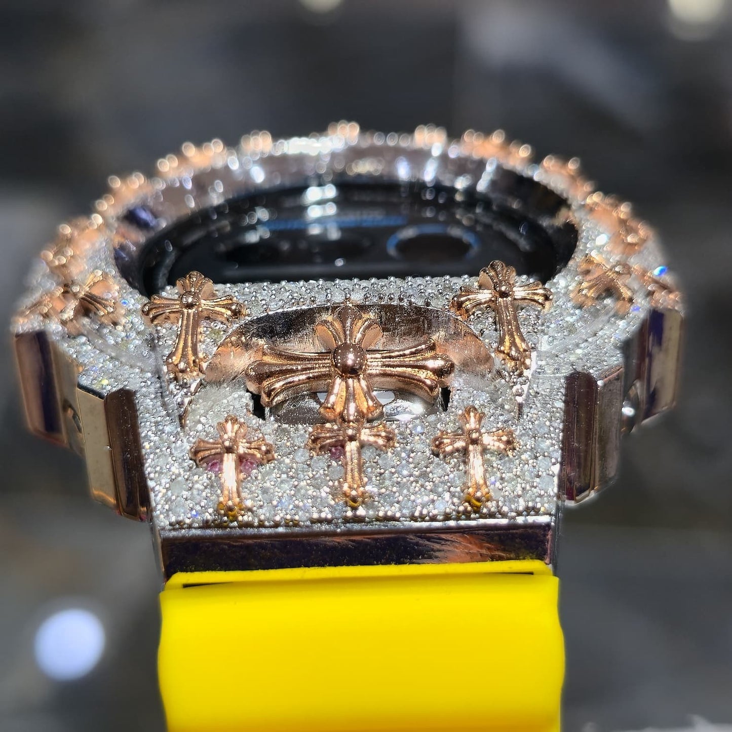 Authentic Diamond G-SHOCK DW6900TR Watch Cross Bezel | 5.00 CTW Natural Diamonds