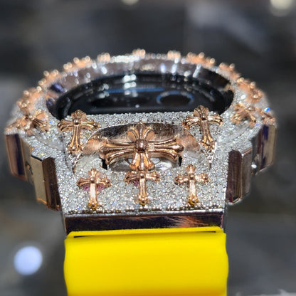 Authentic Diamond G-SHOCK DW6900TR Watch Cross Bezel | 5.00 CTW Natural Diamonds