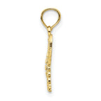 10k Yellow Gold Diamond-cut Butterfly Pendant 10D4207