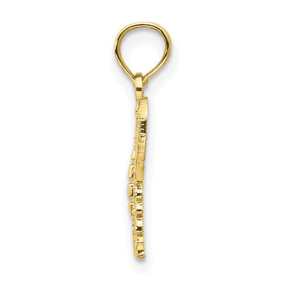 10k Yellow Gold Diamond-cut Butterfly Pendant 10D4207