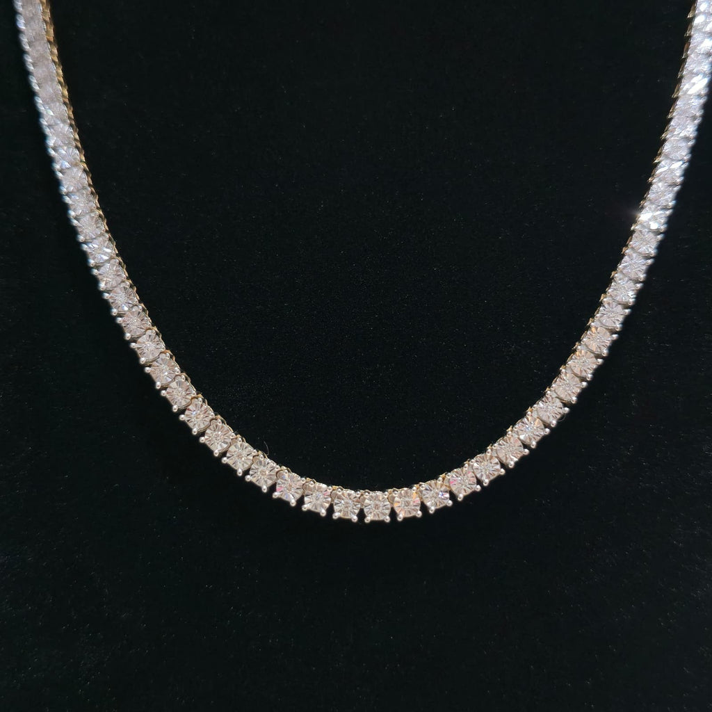 10K Yellow Gold Diamond Tennis Chain 1.87ctw GH SI 22" 33.9g Jewelry Palace