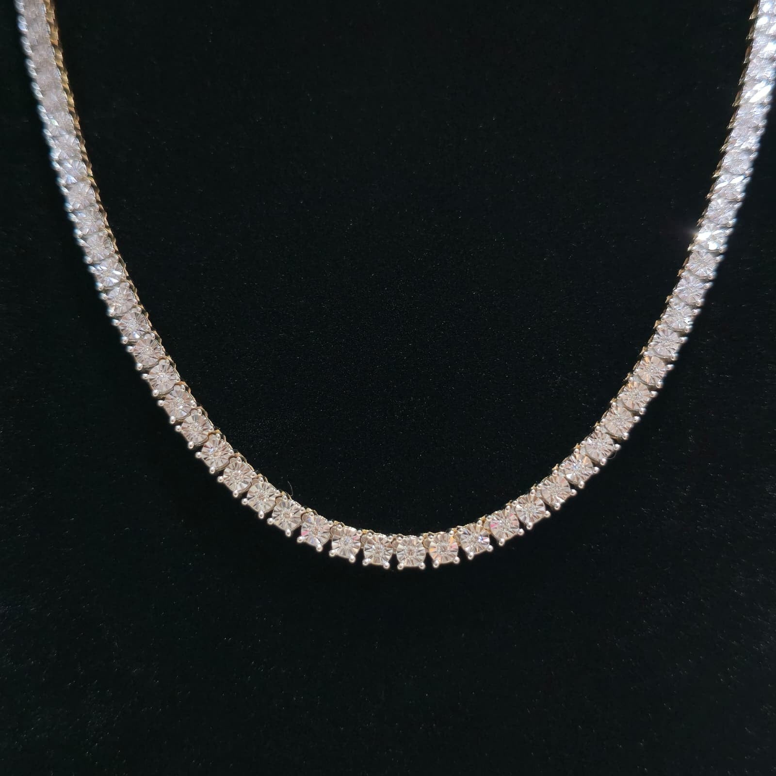 10K Yellow Gold Diamond Tennis Chain 1.87ctw GH SI 22" 33.9g Jewelry Palace