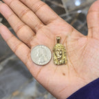 Real 10K Gold Cuban Curb Chain 4mm 20" w/Jesus Head Pendant Charm Combo Set DEAL