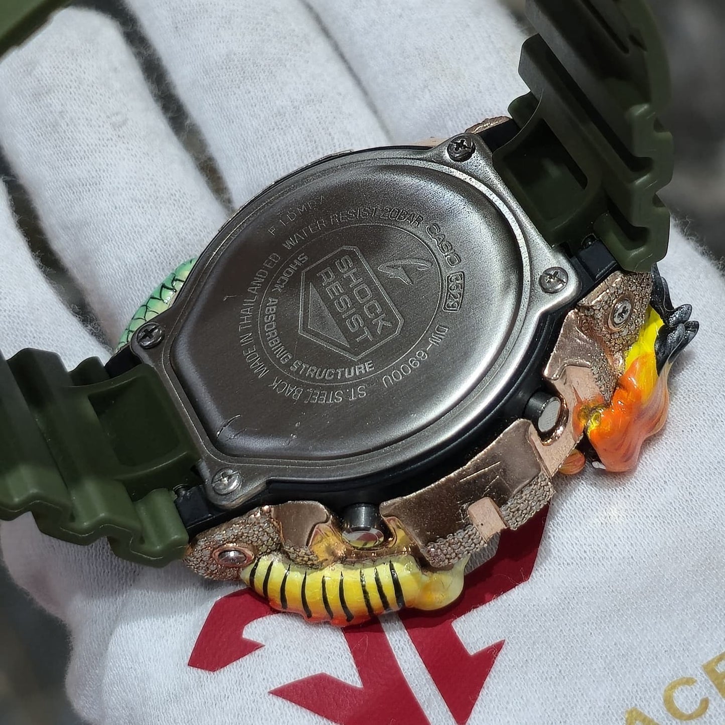 Casio G-Shock Dragon (Green) 6900 Iced Out Diamond Watch 5CTW