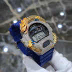 Casio G-Shock Dragon (Blue) 6900 Iced Out Diamond Watch 5 CTW