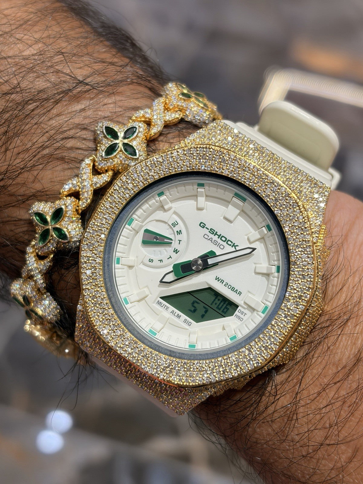 Casio G-Shock S2100  Iced Out Natural Diamond Watch 5CT