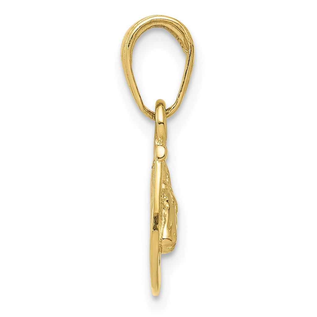 10k Yellow Gold Horse Head In Horseshoe Pendant